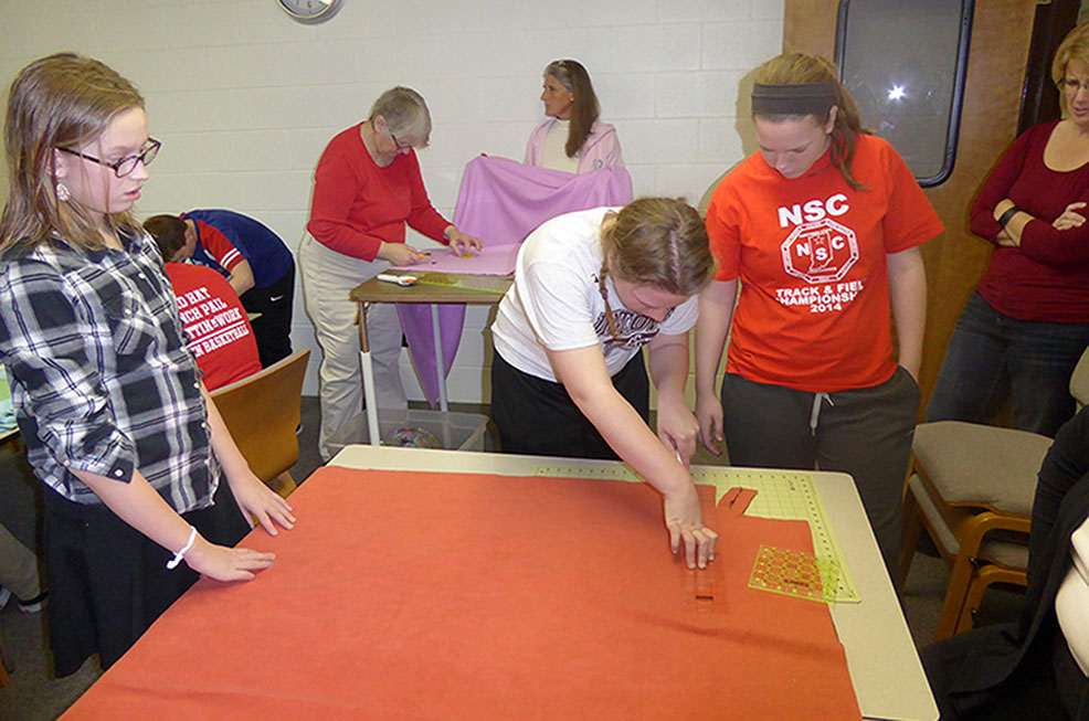 Youth Making Blanket